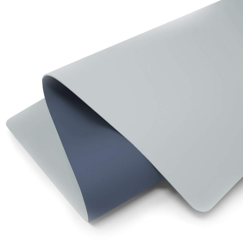 [Australia - AusPower] - Leather Desk Pad 24" x 17", Vine Creations Office Desk Mat Waterproof Dark Blue/Gray, Smooth PU Leather Mouse Pad and Writing Surface, Top of Desks Protector, Dual-Sided Blotter Accessories Decor 24" x 17" 