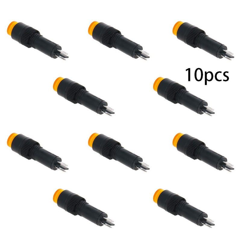 [Australia - AusPower] - Othmro 10pcs AC/DC 220V Neon Indicator Pilot Signal Lamp Red Light 20,000 Life time NXD-215 Yellow AC/DC 12V 10pcs 