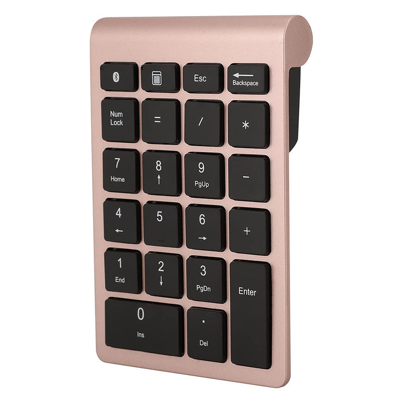 [Australia - AusPower] - WESE Wireless Number Pads, 22 Keys Numeric Keypad Ultra Thin Extensions Number Keyboard Bluetooth 3.0 Portable Number Numpad for Laptop, PC, Desktop(Rose Gold) 