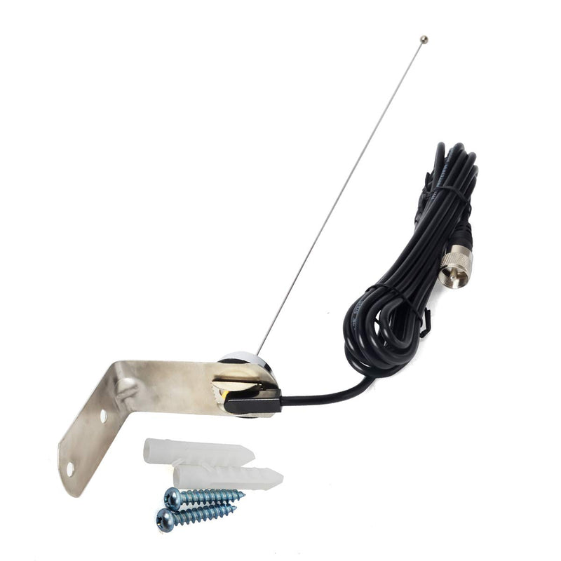 [Australia - AusPower] - HYS VHF 136-174Mhz 2meter 17.9inch NMO Antenna with NMO Mount 4meter(13.1ft) PL259(UHF Male) RG58 Coax Cable and L Shape Fender Bracket Mount for Trunk Car Mobile Radio Transceiver 