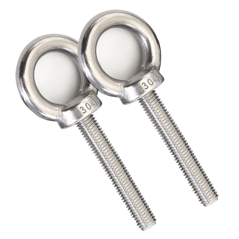 [Australia - AusPower] - AIVOOF Stainless Steel Eye Bolts, 2 Pack M10 Shoulder Eye Bolt 3/8" X 2" Heavy Duty EyeBolts Screws in Eye Hooks with Washer and Nuts for Lifting Ring Eyebolt 2pcs 