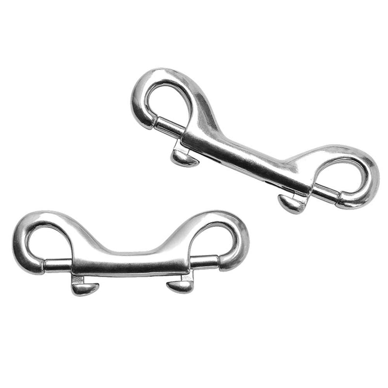[Australia - AusPower] - POLARHAWK Double Ended Bolt Snap Hooks, Stainless Steel Double End Heavy Duty Trigger Snaps for Water Bucket/Dog Leash/Pet Feed Bucket/Pet Hammock and More, Pack of 6(3.5inch,Silver) 