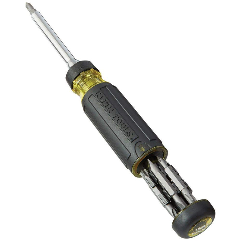 [Australia - AusPower] - Klein Tools 32305 Multi-bit Ratcheting Screwdriver, 15-in-1 Tool with Phillips, Slotted, Square, Torx and Combo Bits and 1/4-Inch Nut Driver 