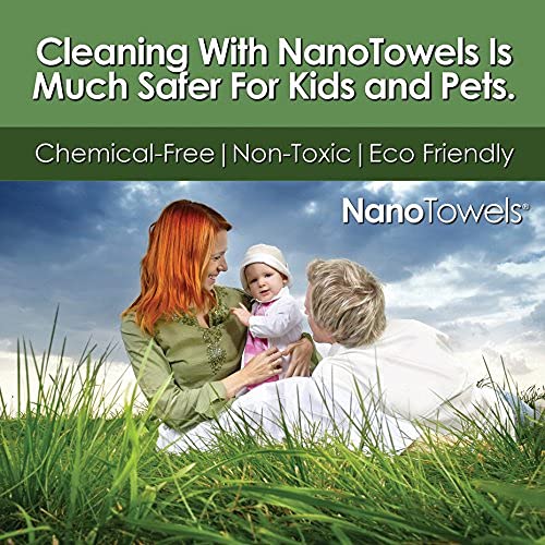 [Australia - AusPower] - Nano Towels - Amazing Eco Fabric That Cleans Virtually Any Surface With Only Water. No More Paper Towels Or Toxic Chemicals. 4-Pack (8x8", Green) 