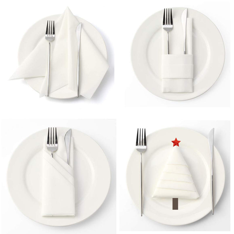 [Australia - AusPower] - LEKOCH Disposable Guest Towel Linen Feel White Weddings Napkin,Air-laid Napkins, Paper Hand Towels for Valentine's Day,Weddings, Kitchen, Parties 16" x 16" (50 Pack) 