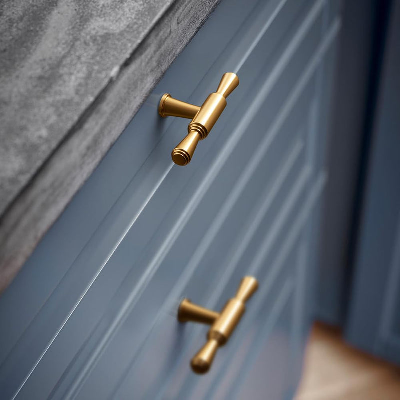 [Australia - AusPower] - luofuke 10 Pack Single Hole Cabinet Handles Aluminium Alloy Drawer Pulls Gold Cabinet Pulls Kitchen Cabinet Handles Cabinet Hardware for Bedroom Bathroom Office Furnitur Dresser Drawer Pulls Single Hole Knob Gold Style 3779 