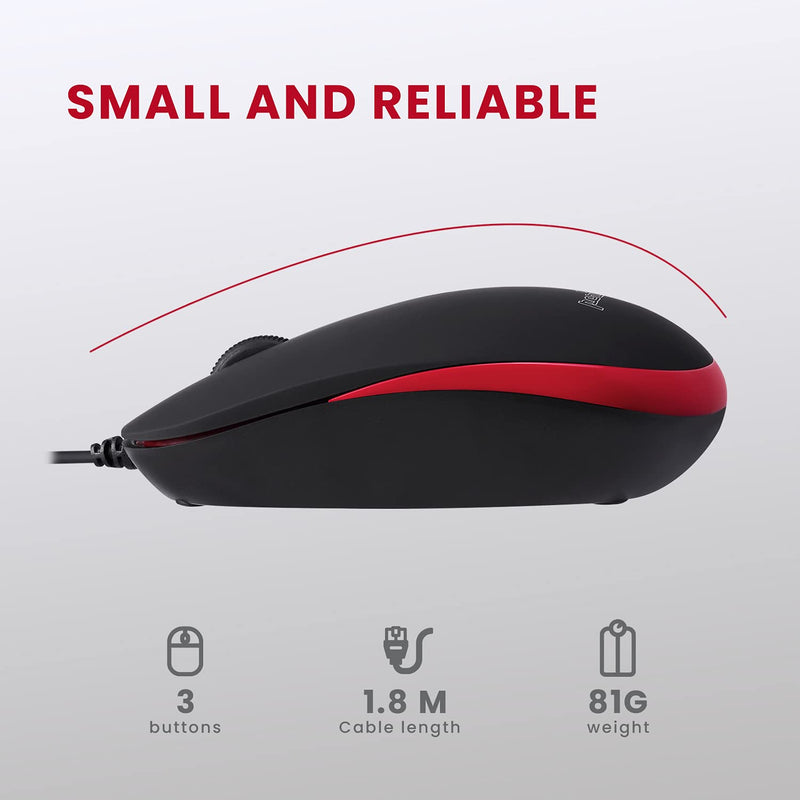 [Australia - AusPower] - Perixx Periduo-212 Wired Mini Keyboard and Mouse Set, USB Connection, Black, US English Layout (11486) 