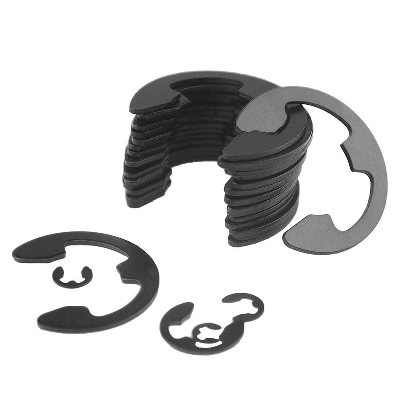 [Australia - AusPower] - XINGYHENG 300PCS 9 Sizes Black Alloy Steel E-clip External Retaining Clamps Ring Washer Circlip Snap Retainer Rings Assortment Kit(3-22mm) 