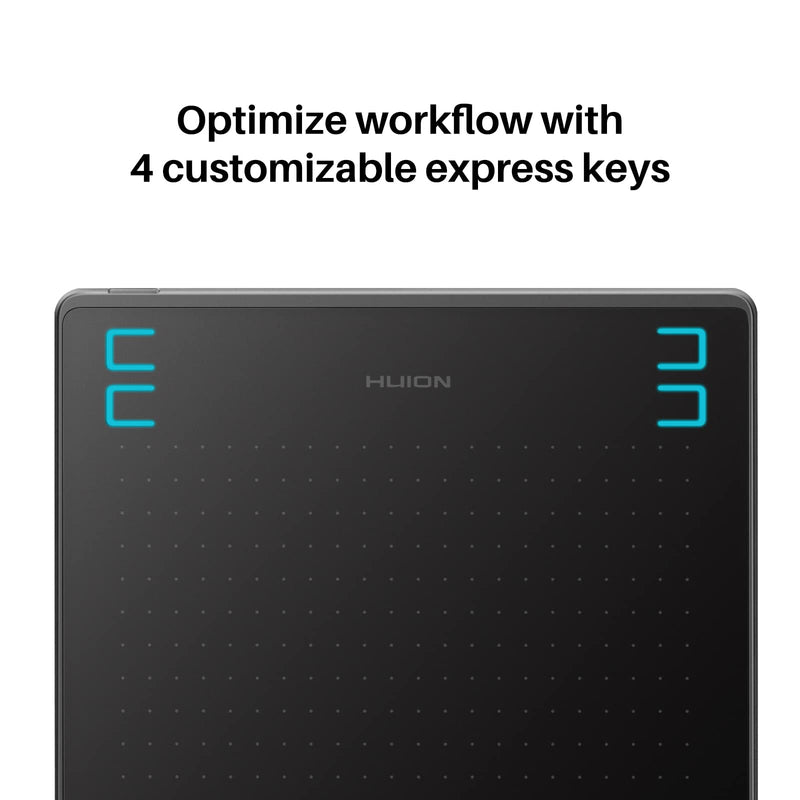 [Australia - AusPower] - HUION HS64 Graphics Drawing Tablet with Battery-Free Stylus 8192 Pressure Sensitivity 4 Customized Express Keys Glove for Beginner, 6.3×4 Inch OSU Tablet for Linux, Mac, Windows PC and Android 