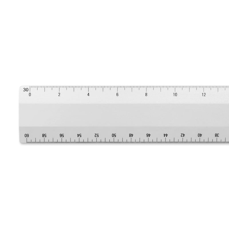 [Australia - AusPower] - Alumicolor Engineer 12 inch Ruler Scale w/ 4 Bevel Design for Drawing, Drafting & Engineering, Calibrations Divided by 10, 20, 30, 50 Parts per inch, Silver 