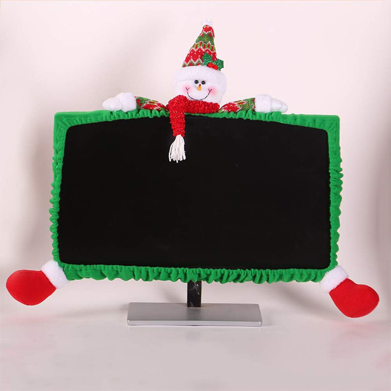 [Australia - AusPower] - Orgrimmar Christmas Computer Monitor Cover for 19" - 27" Screen Dustproof Elastic Computer Cover TV Screen Protector for Home Mall Office Photography New Year Snowman 
