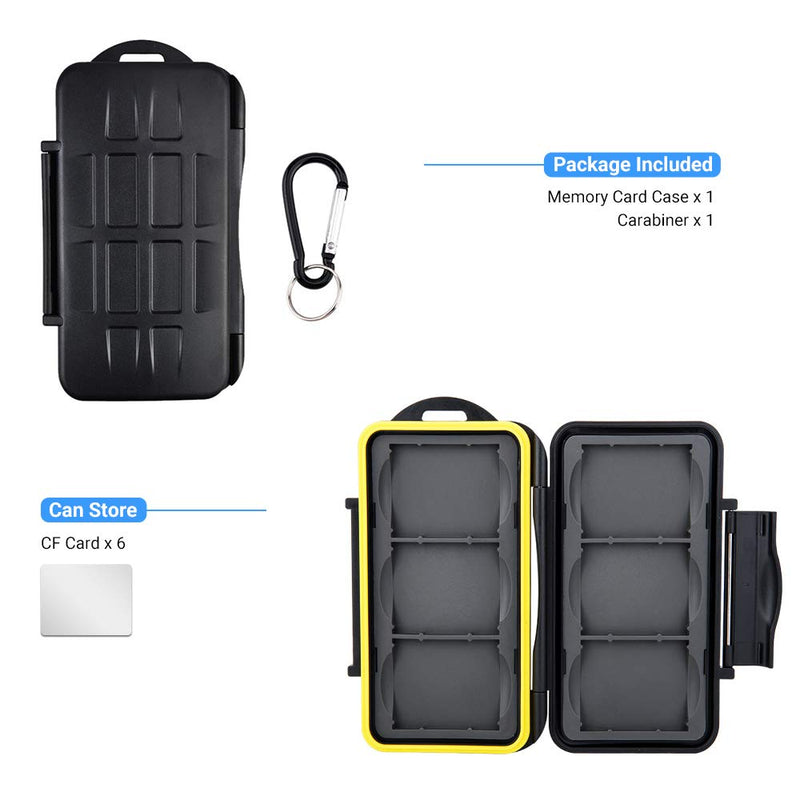 [Australia - AusPower] - 6 Slots CF Card Holder, CF Card Case, Professional Water-Resistant Anti-Shock CF Card Protector Storage for Canon 400D 350D 50D 40D 30D 7D Mark II 7D 5DS R 5D Mark IV III II 1D Mark II Nikon D810 D800 6 Slots for CF Card 