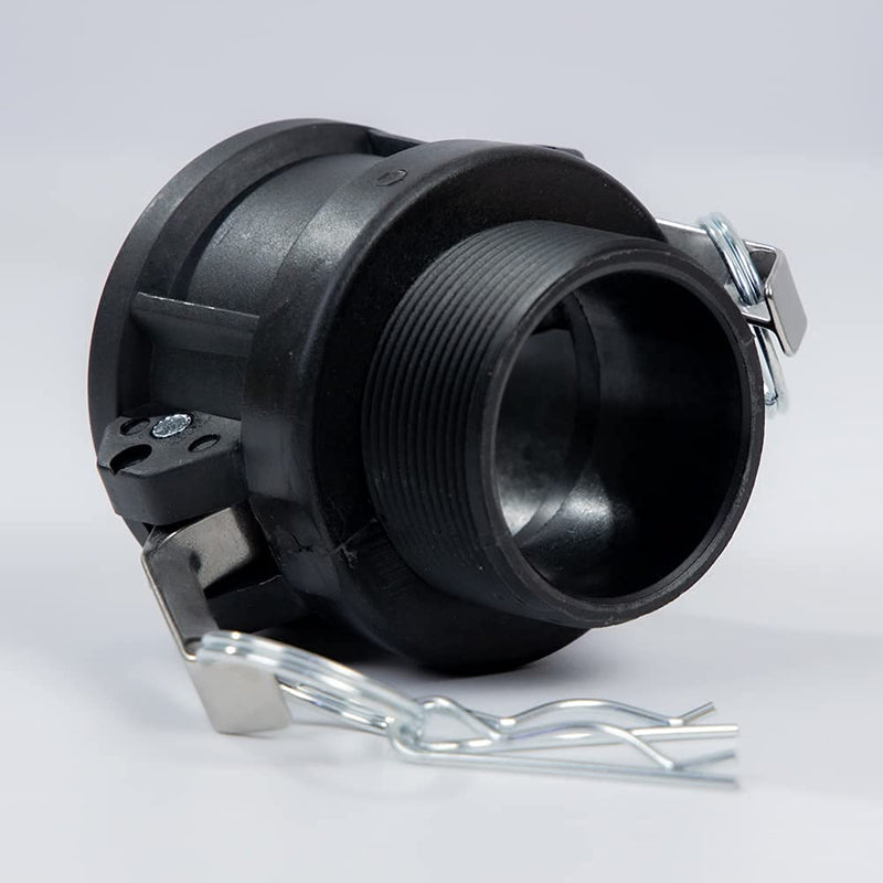 [Australia - AusPower] - Quafwia 1 PC Polypropylene Cam Groove Fitting Standard Type B Camlock Fittings, 2" Female Coupler x 2" Male Thread 2 inch camlock fittings With Camlock Gasket Inside 