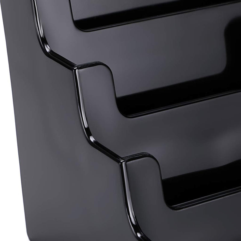 [Australia - AusPower] - Hipiwe 2 Packs 4-Tier Acrylic Business Card Holder Stand Clear Desktop Index Card Filing Card Holder Diaplay Black 