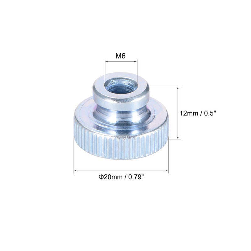 [Australia - AusPower] - uxcell Knurled Thumb Nuts, 5Pcs M6x1mm Iron Round Knobs Fasteners for 3D Printer Parts, Silver Tone M6 