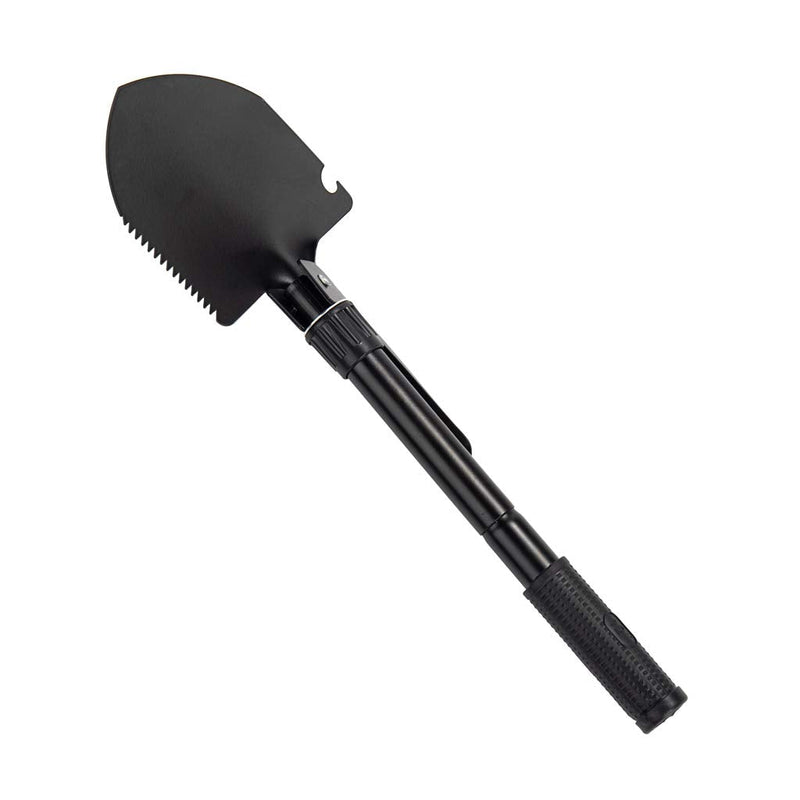 [Australia - AusPower] - Jipemtra Gardening Folding Shovel Military Camping Shovel Survival Gear Entrenching Tool with Carrying Pouch Metal Handle for Camping Trekking Gardening Fishing Backpacking Snow Black 