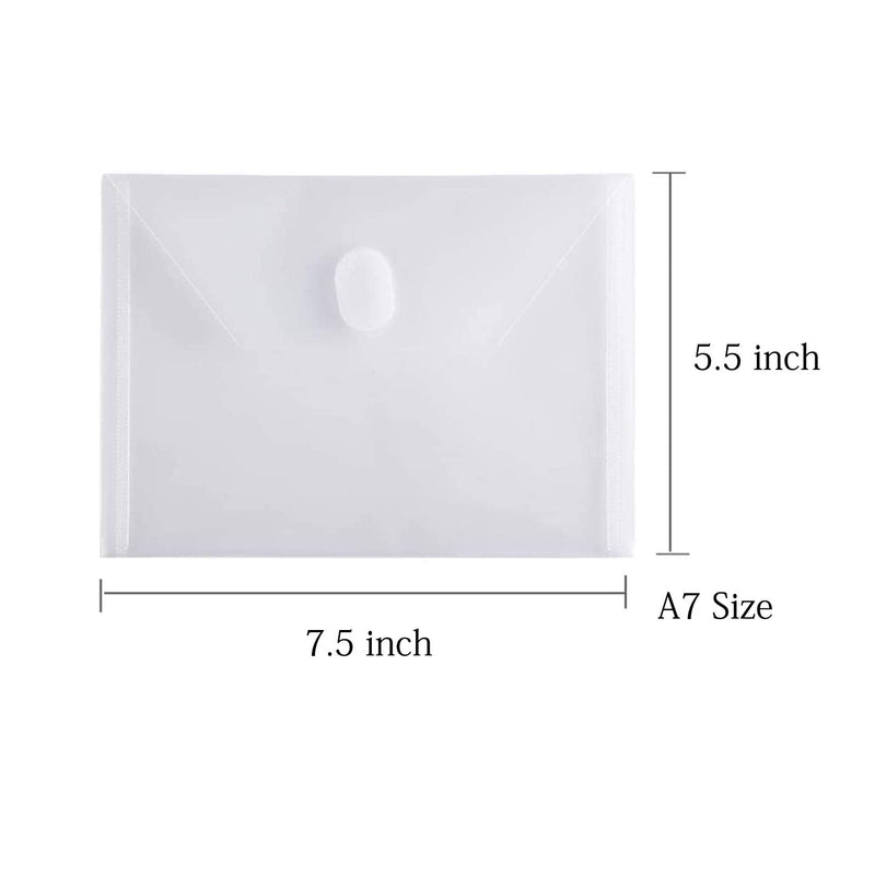 [Australia - AusPower] - YESSART 5x7 Small Plastic Envelopes Hook Loop Closure Receipt Storage Holder 40 Pack Clear-40 Pack 