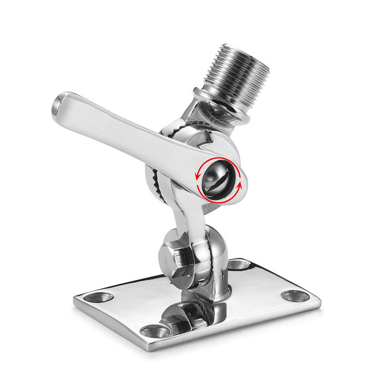 [Australia - AusPower] - ZOMCHAIN Marine VHF Antenna Mounts, Ratchet Mount, 316 Stainless Steel Adjustable Base Mount for Boat 