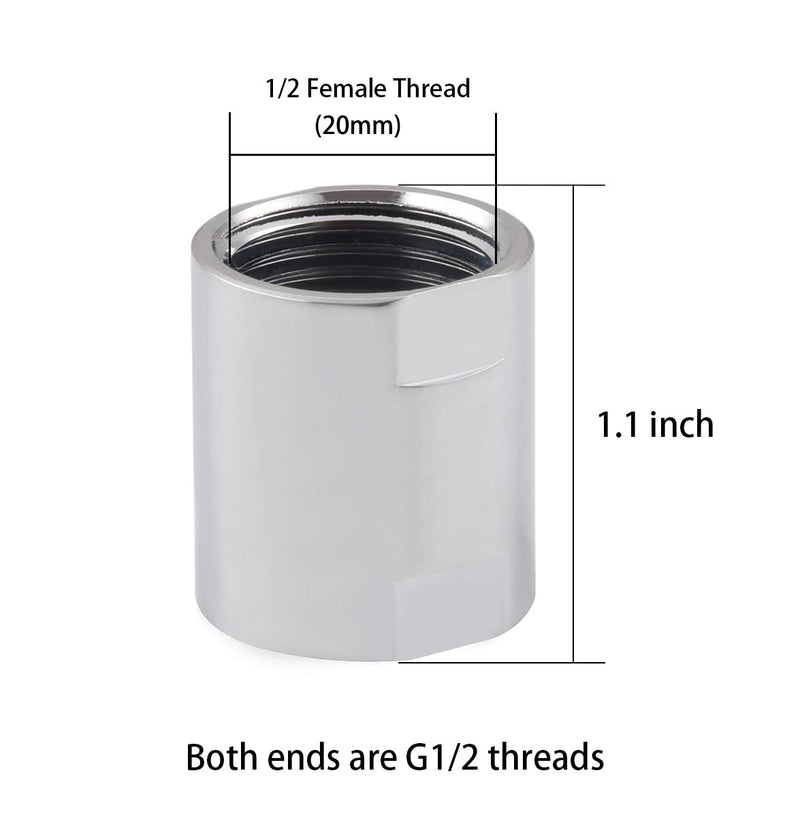 [Australia - AusPower] - Brass Pipe Fitting Coupling, Shower Coupling,1/2" x 1/2" G Female Thread, Chrome Coupling for Home Plumbing Pipes,Hose Extender Couplings 