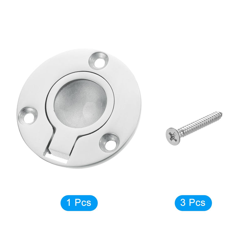 [Australia - AusPower] - uxcell Flush Ring Pull Handle, 1Pcs 50 mm - 316 Stainless Steel Round Recessed Door Pull with Screw, Hidden Door Latch for Marine Yacht Hatch Furniture 1 