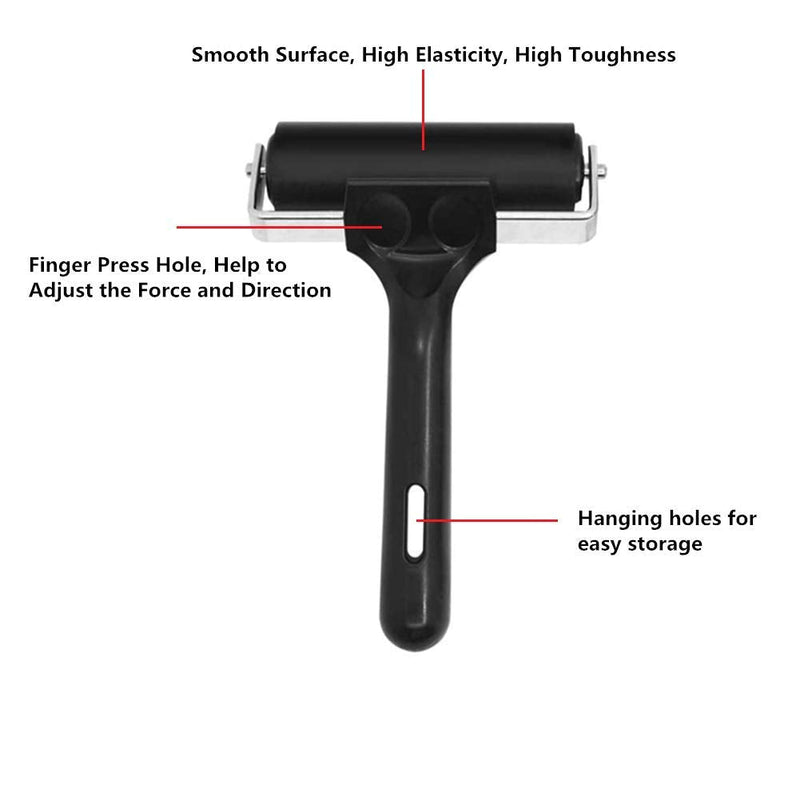 [Australia - AusPower] - Accfore 3 Pack Soft Rubber Brayer, Rubber Glue Roller for Printmaking Ink Paint Block Stamping Gluing Wallpaper and Arts & Crafts(2.4 inch and 4 inch) 