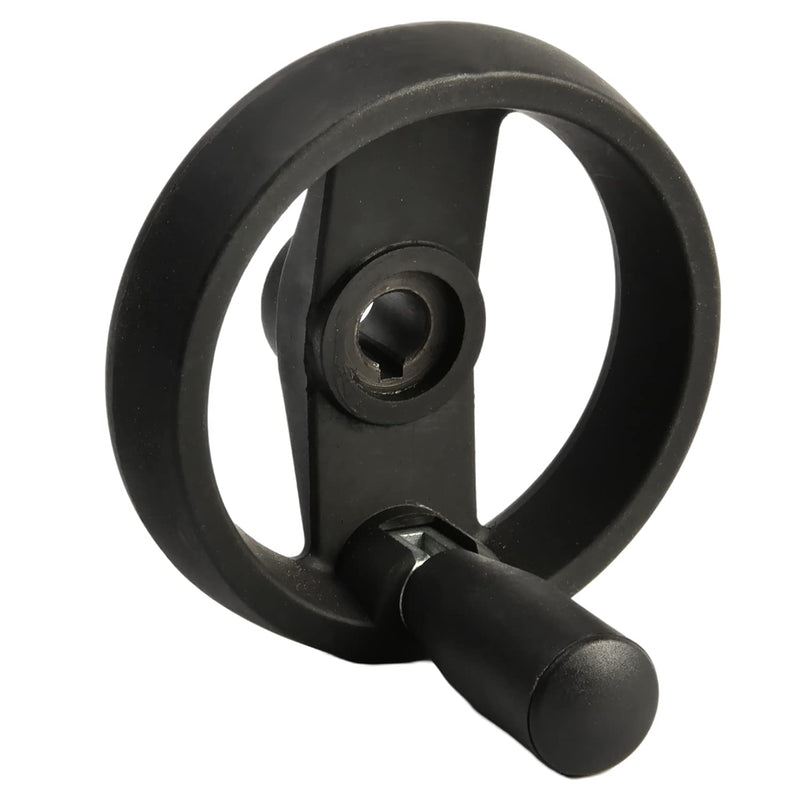 [Australia - AusPower] - 2 Spoke Hand Wheel with Revolving Handle Black Round Three Handwheel 12x100mm for Lathe Milling Machine 1pcs 12 100mm 
