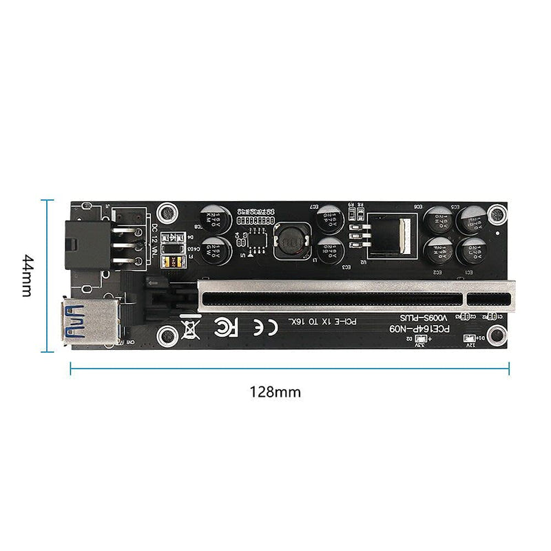 [Australia - AusPower] - New Version 009S Plus PCIE Riser 1x to 16x Graphic Extension for Bitcoin GPU Mining Powered Riser Adapter Card 
