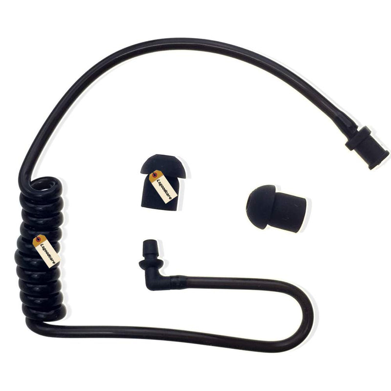 [Australia - AusPower] - Replacement Coil Audio Tube, Lsgoodcare 10Pcs Twist On Acoustic Tube Replacement Black with Mushroom Earbuds Eartips Compatible for Motorola Midland Kenwood Two Way Radio Surveillance Headset Earpiece 