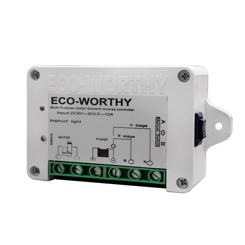 [Australia - AusPower] - ECO-WORTHY Linear Actuator Motor Controller, Remote Positive Inversion Control Kit for Linear Actuator, Forward Reverse Remote Control System 12V DC 10A White 