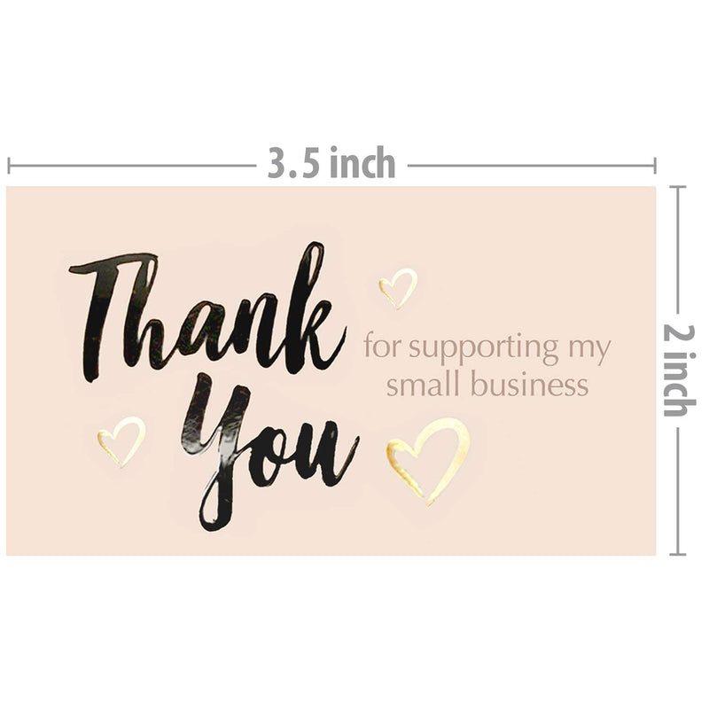 [Australia - AusPower] - Easykart 120 Thank You For Supporting My Small Business Cards, Gold Foil Business Card Size 3.5" x2", Thank You Cards for Online Retail Shop, Small Business, Customer Package Inserts 1 PACK 