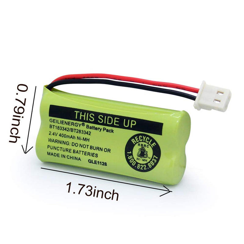 [Australia - AusPower] - Geilienergy BT183342 BT283342 BT166342 BT266342 BT162342 BT262342 Battery Compatible with CS6114 CS6419 CS6719 EL52300 CL80112 CS6719-2 Cordless Handsets (Pack of 2) 