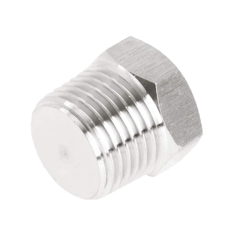 [Australia - AusPower] - LOZOME 1/2" Plug Hex Male Thread Socket Pipe Fitting NPT Stainless Steel 304 Pack of 2 0.5 Inch 