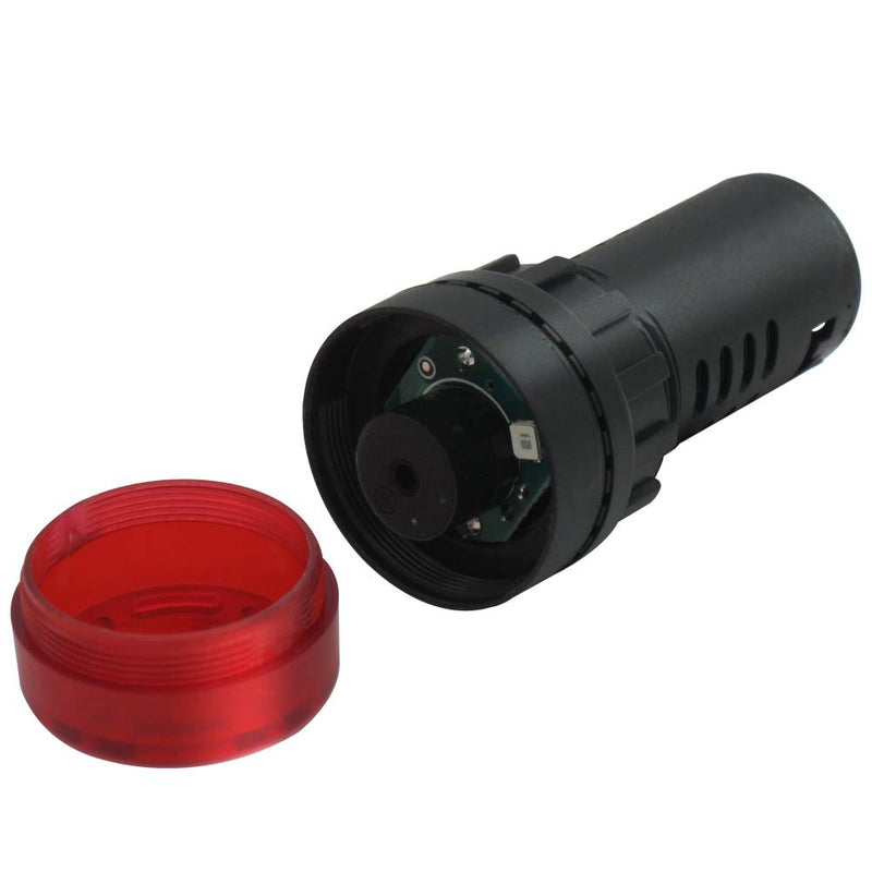 [Australia - AusPower] - mxuteuk 2Pcs 22mm AC/DC 24V Red LED Buzzer Flash Alarm Signal Indicator Light AD16-22SM-RR24V 