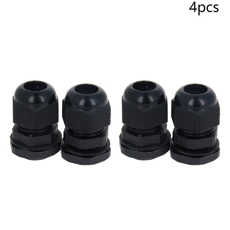 [Australia - AusPower] - Heyiarbeit 4Pcs PG11 Cable Gland 5-10mm Adjustable Waterproof Plastic Cable Connectors Joints Nylon Wire Protectors Black 