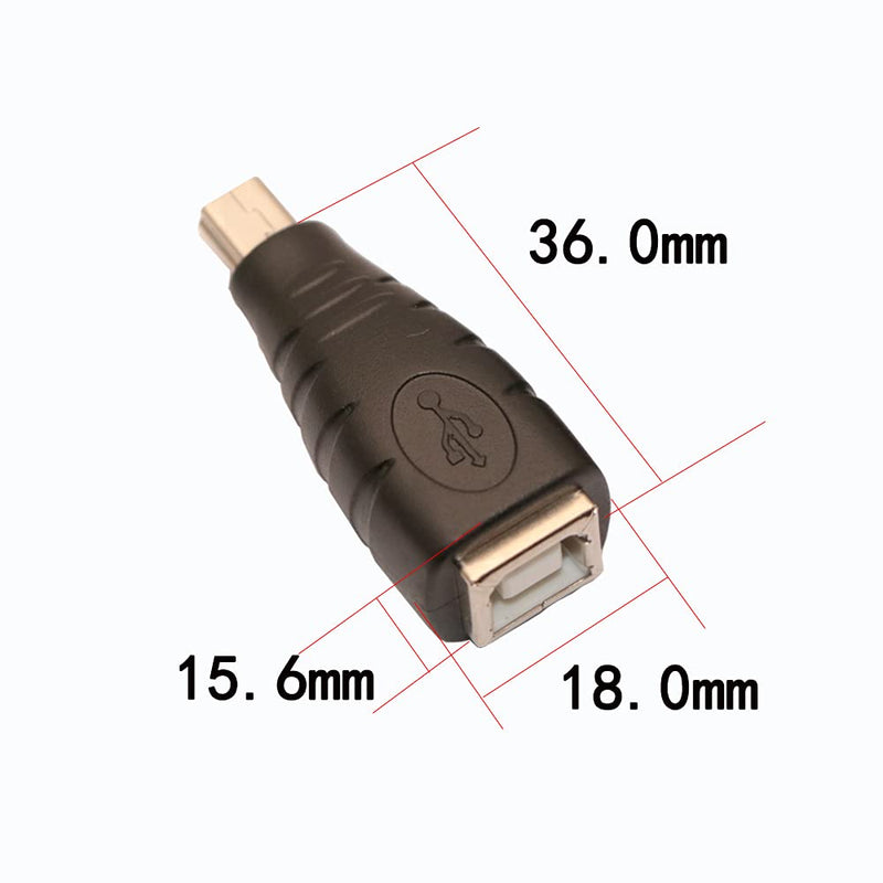 [Australia - AusPower] - USB 2.0 Type B to Mini USB 5-Pin Type B Female/Male Adapter - 2 Pack 