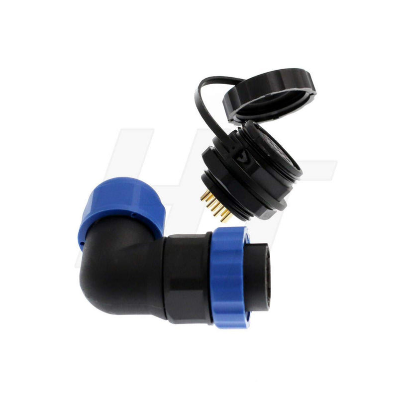 [Australia - AusPower] - HangTon SD20 Circular Aviation 12 Pin Connector Waterproof IP68 Right Angle Cable Plug Panel Mount Socket 