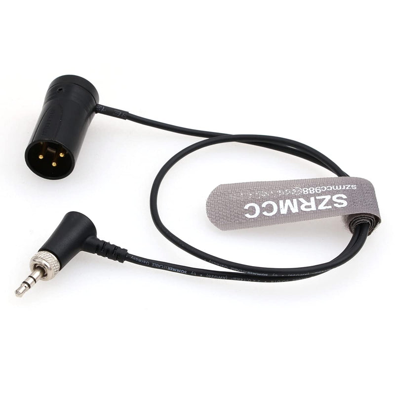 [Australia - AusPower] - SZRMCC Low Profile XLR 3 Pin Male to Locking 3.5mm TRS Audio Cable for Sennheiser EK500 Sony UWP-D Series Wireless Transmitter Receivers (Black Cap) Black Cap 