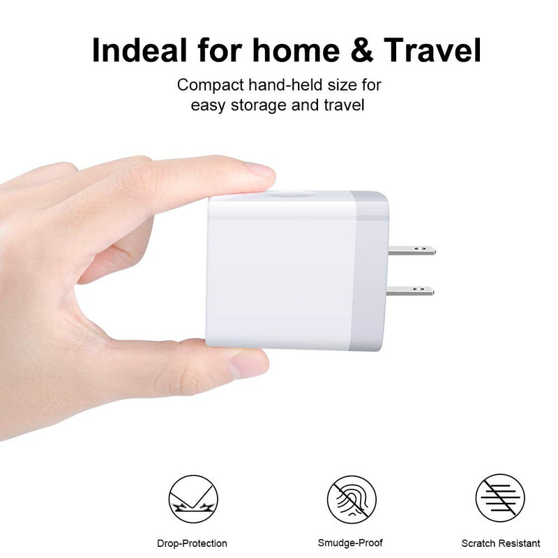 [Australia - AusPower] - Fast Charge Wall Charger,Sicodo High Speed 4.8A Charger Cube Brick Base Compatible with iPhone 11/ X/8/7/6s/Plus,iPad Pro/Air 2/Mini, LG, Nexus, HTC, Samsung GalaxyS10/S9/S8/ S7/S6/Plus, Note, Nexus White+Black 