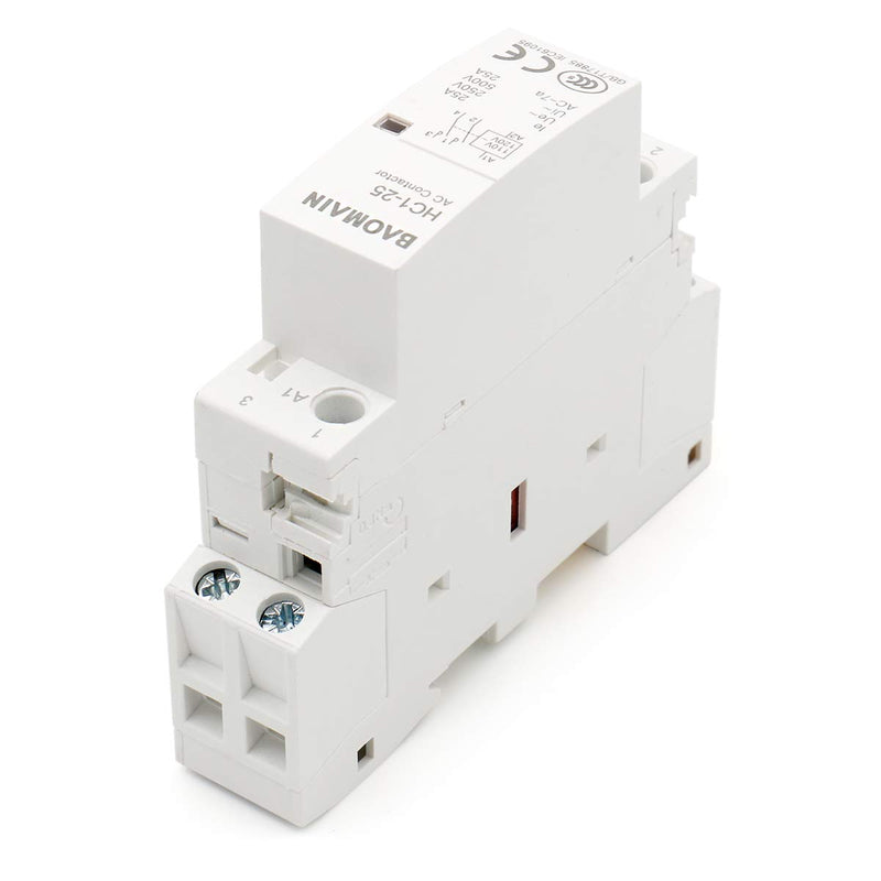 [Australia - AusPower] - Baomain Universal AC Contactor HC1-25 AC 110V-120V 25A 2 Pole 50/60Hz Circuit Control 35mm DIN Rail 