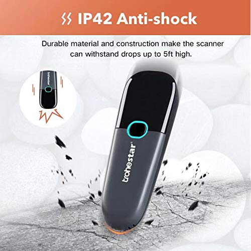 [Australia - AusPower] - Trohestar Wireless Barcode Scanner Support Bluetooth 2.4GHz USB Connection,1D Barcode Reader, Handhold Bar Code Reader for Windows, Mac, Android, iOS Grey 