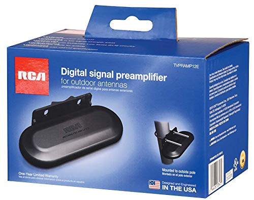 [Australia - AusPower] - RCA TVPRAMP12E Digital Signal Preamplifier for Outdoor Antennas Black 5.90in. x 4.10in. x 3.90in. 