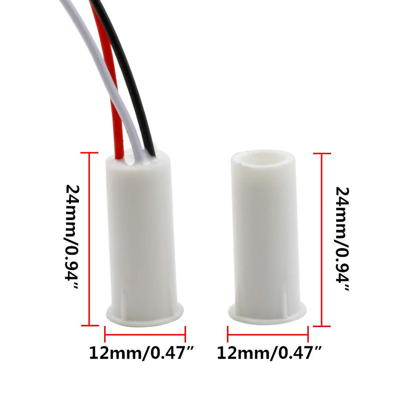 [Australia - AusPower] - Hxchen RC-35 NC & NO Wired Magnetic Door Window Contact Sensor Switch Contact Sensor Alarm Magnetic Reed Switch White - (5 Sets) 