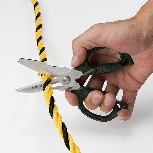 [Australia - AusPower] - ENGINEER PH-55 Multi-Function, 160mm Compact Scissors, Electrician Scissors, with 4-in-1 Combi Blade - cuts Carpet, Leather, Solid Copper Wire, Insulated cable, CDs, Thick Rope & More. Made in Japan Single 