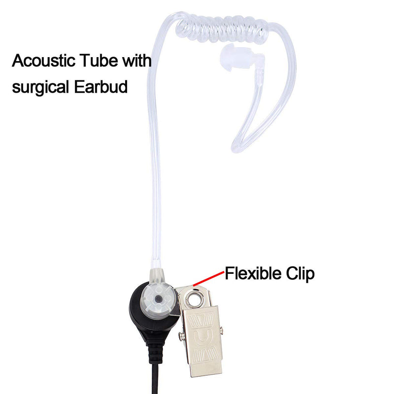 [Australia - AusPower] - Retevis Two Way Radio Headset with Mic PTT 2 Pin Acoustic Tube Earpiece for Baofeng UV-5RA UV-82 Retevis H-777 RT22 Arcshell AR-5 Walkie Talkie (5 Pack) 