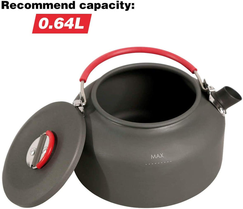 [Australia - AusPower] - REDCAMP 0.8L/0.9L/1.4L Outdoor Camping Kettle, Aluminum Tea Kettle with Carrying Bag, Compact Lightweight Coffee Pot 0.8L Mini 