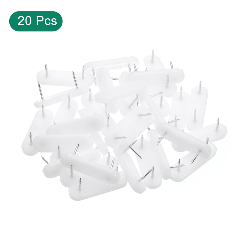 [Australia - AusPower] - uxcell Nail on Furniture Glides, 20pcs Plastic Double Pins Furniture Sliders Chair Leg Feet Pads Glide Nails 20 