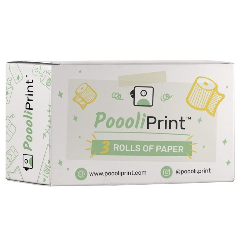 [Australia - AusPower] - Poooliprint White Special Photo Paper 3 Rolls 57mm Thermal Paper for Poooli Pocket Printer 