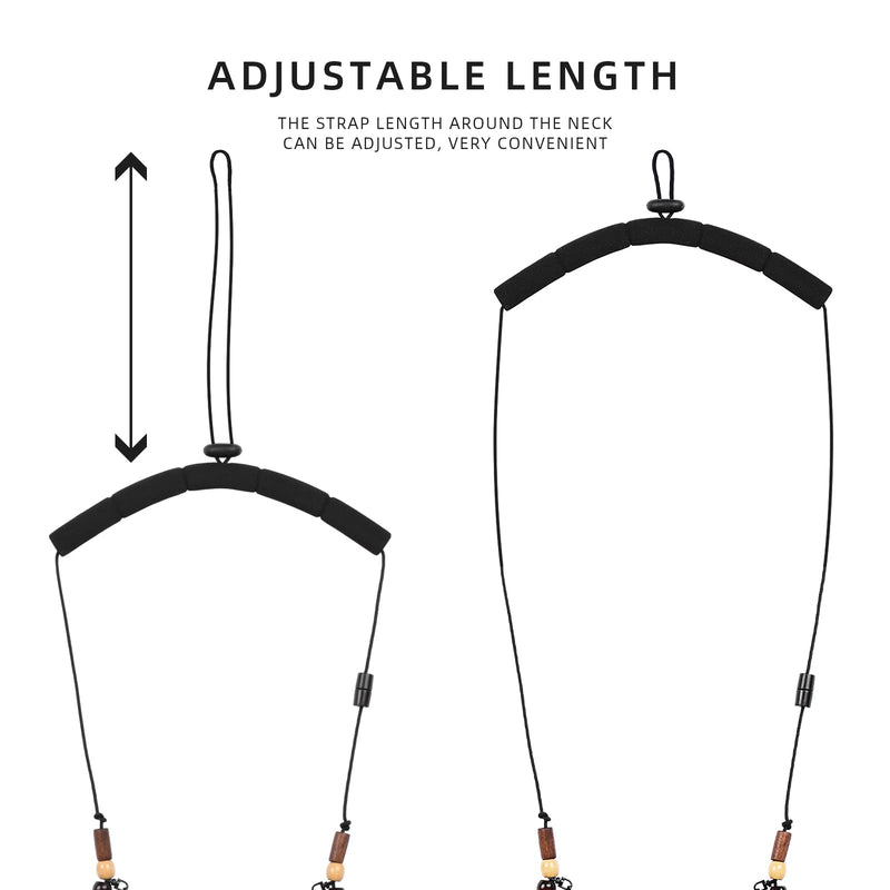 [Australia - AusPower] - SF Fly Fishing Lanyard Necklace Unloaded Black Adjustable Tool Holder with Foam Neck Strap Horizontal Tippet Bar Quick Release for Fishing Accessories 