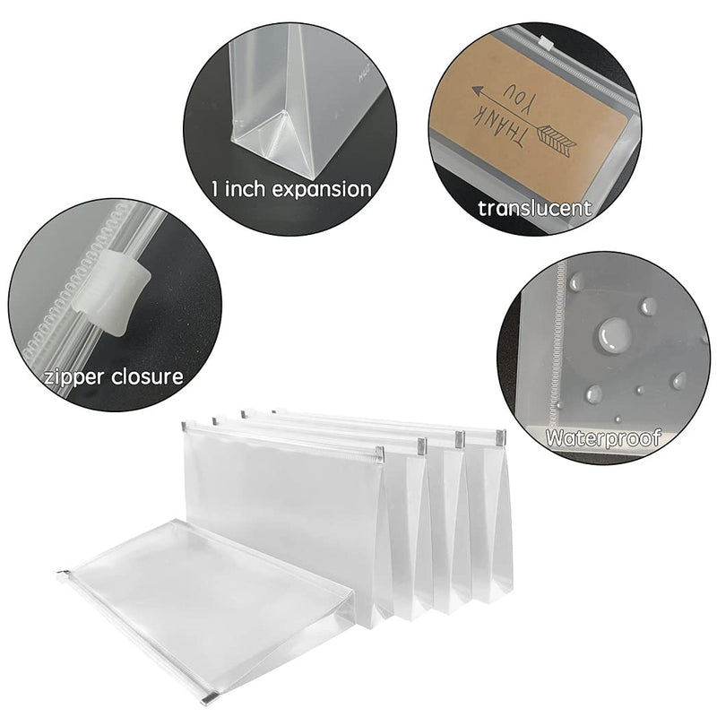 [Australia - AusPower] - FJCA Plastic Envelopes with Zipper, 5 x 10 Clear Poly Envelope Folder for Money Receipts Coupons Bills, 20 Packs 20pcs-clear 