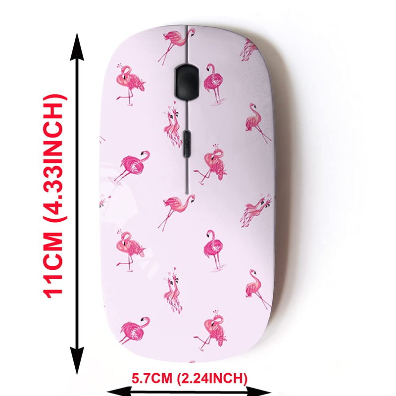 [Australia - AusPower] - 2.4G Wireless Mouse with Cute Pattern Design for All Laptops and Desktops with Nano Receiver - Pink Tropic Pattern Flamingo 